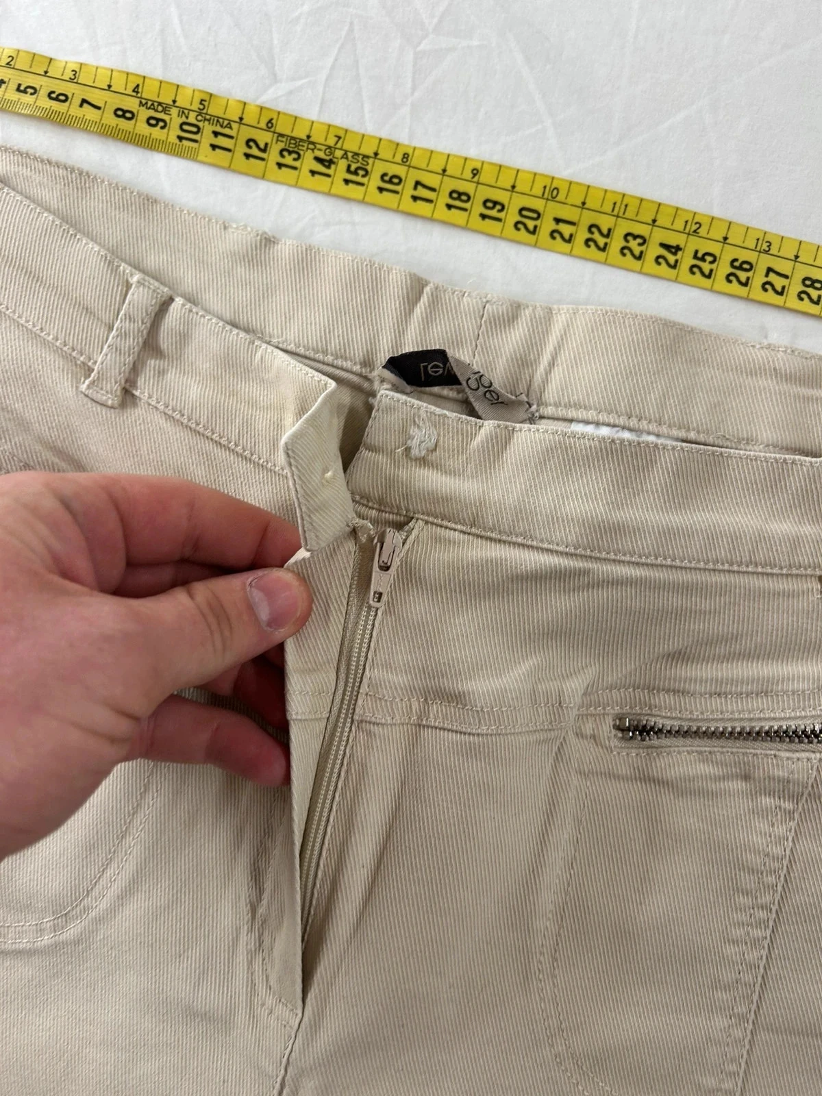 Beige crème rechte jeans lewinger – photo 8